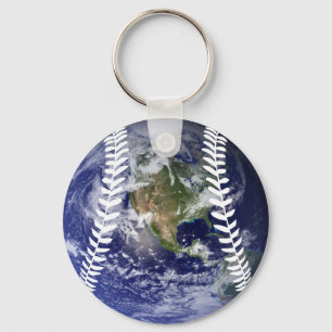 Sports ball Baseball Earth  Key Ring
