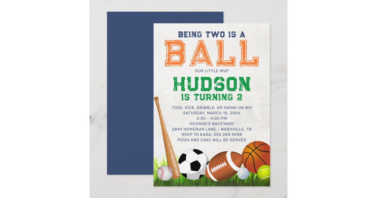 Sports Ball Birthday Party Invitation Zazzle