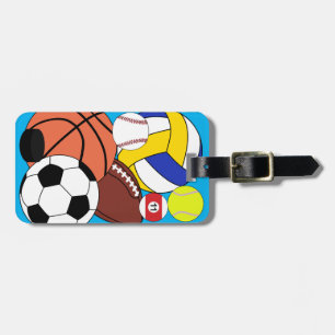 Sports ball Blue  Luggage Tag
