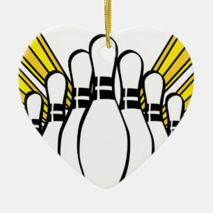 Sports Ball Bowling Coach Team Game Strike Ceramic Tree Decoration
