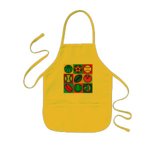 Sports Ball Chequerboard Kids Apron