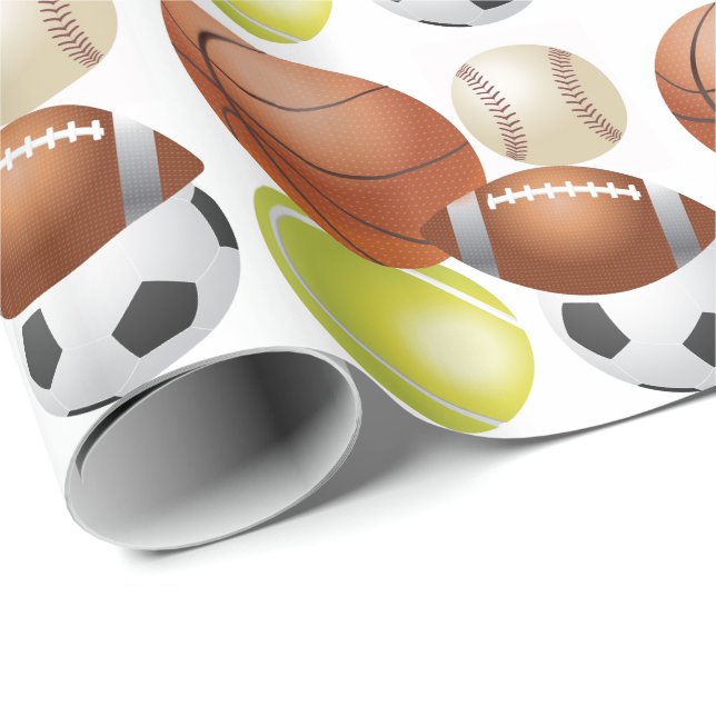 Sports Ball Game Team Athlete Gym All Season Wrapping Paper (Roll Corner)