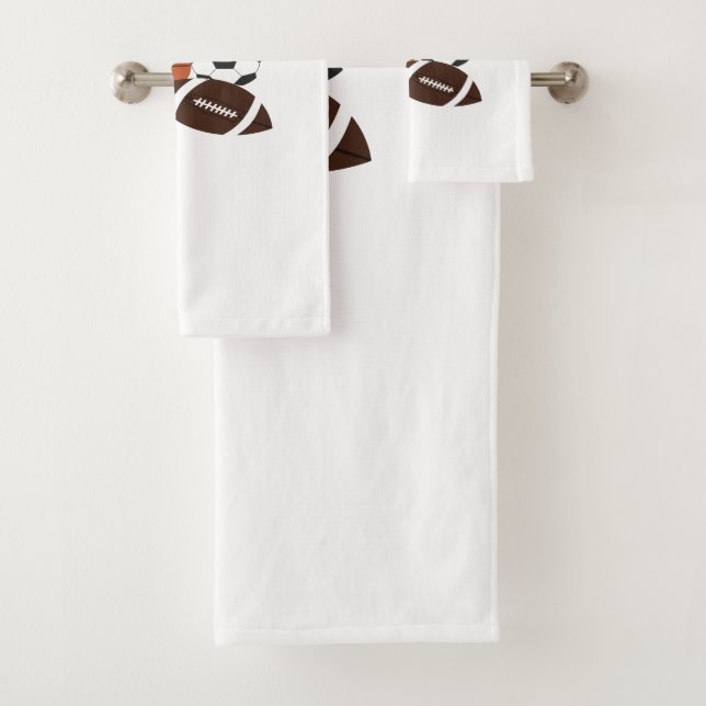 sports ball illustration bath towel set (Insitu)
