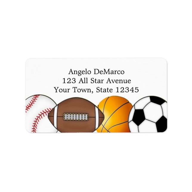 Sports Balls Address Label (Front)