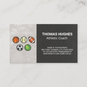 Sports Balls   Athletic  Coach Business Card