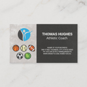 Sports Balls   Athletic Logo Business Card