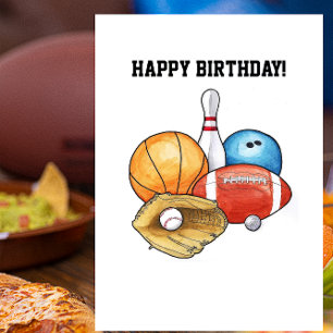 Sports Balls Birthday Card