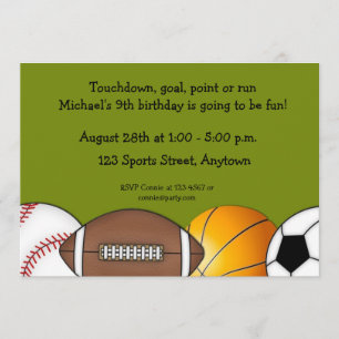 Sports Balls Border Invitation