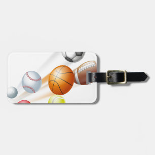 Sports balls concept luggage tag