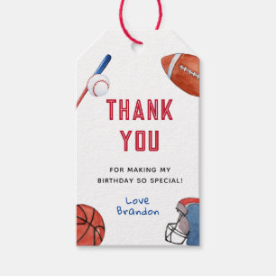 Sports Balls Kids Birthday Gift Tags