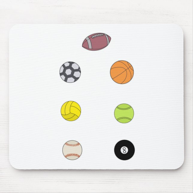 Sports Balls Mouse Mat (Front)
