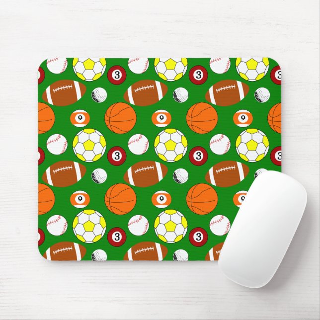 Sports Balls  Mouse Mat (With Mouse)