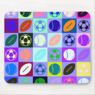 Sports balls pattern mouse mat
