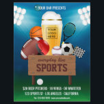 Sports Bar Event Promo Menu add photo and logo<br><div class="desc">Customisable to your specifics. Images used on this item are licensed © Graphics Factory.com</div>