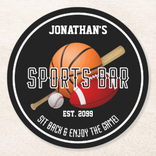 Sports Bar Football Baseball Basketball Coasters