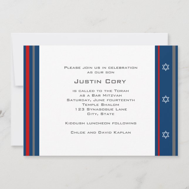 Sports Bar Mitzvah Invitation Capitals Hockey (Front)