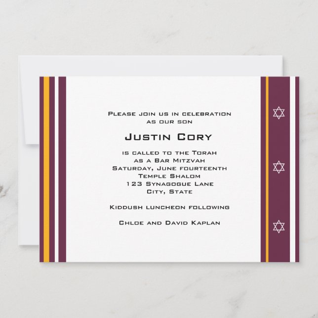 Sports Bar Mitzvah Invitation Redskins Football (Front)