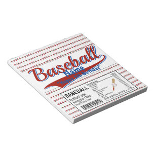 Sports Baseball Birthday Candy Bar Wrapper Favours Notepad