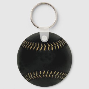 sports, baseball black key ring