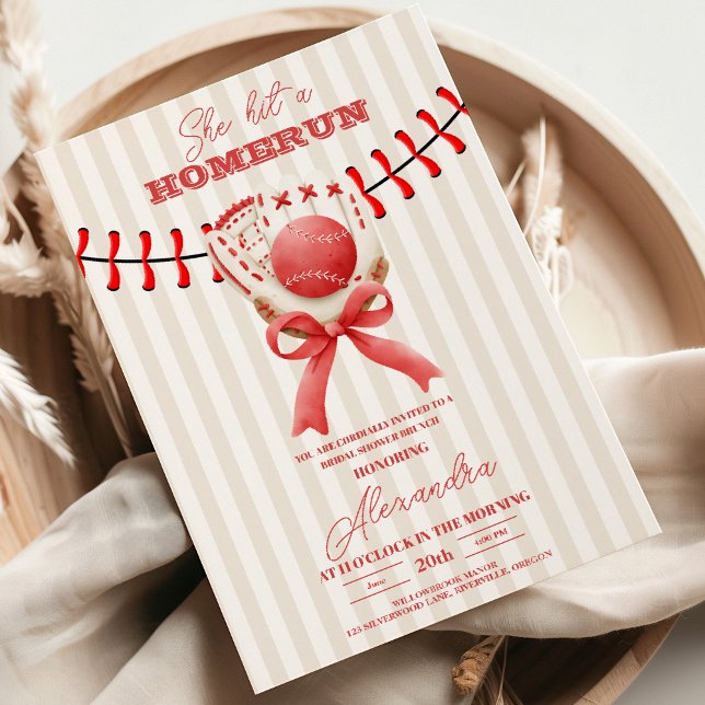Sports Baseball Homerun  Bridal Shower Invitation (Creator Uploaded)