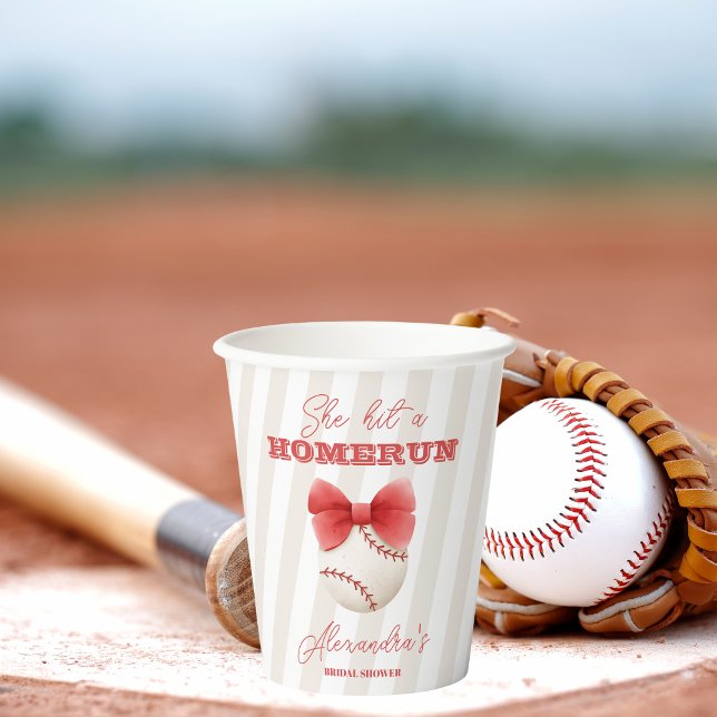 Sports Baseball Homerun  Bridal Shower Paper Cups (Creator Uploaded)