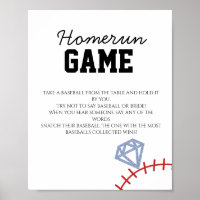 Sports Baseball Homerun Glitter Bridal Shower Game