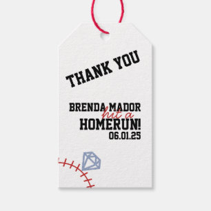 Sports Baseball Homerun Glitter Bridal Shower  Gift Tags