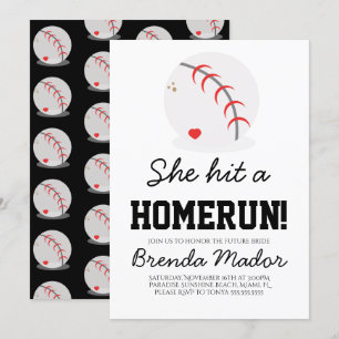 Sports Baseball Homerun Lovers Bridal Shower Invitation