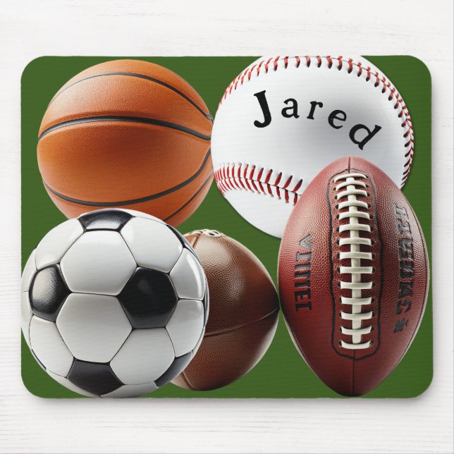 Sports Baseball Soccer Basketball Football Mouse Mat (Front)