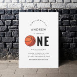 Sports Basketball Theme Kid 1st Birthday Party     Invitation<br><div class="desc">Celebrate your little one's first birthday with this modern,  stylish invitation,  featuring basketball & custom text. Easily add your own details by clicking on the "personalise" option.</div>