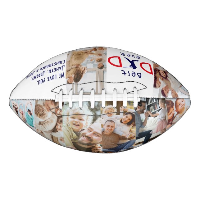 Sports Best Dad Ever Photo Collage Fathers Day American Football (Front)