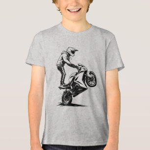 Sports Bike Stunt Tri-Blend Shirt
