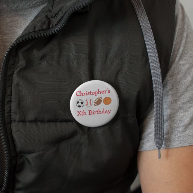 Sports Birthday 6 Cm Round Badge (Creator Uploaded)