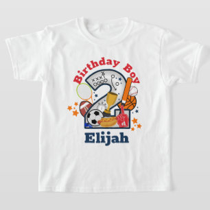 Sports Birthday Boy All Star Second Birthday Shirt