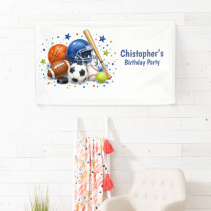 Sports Birthday For Boys Welcome Banner
