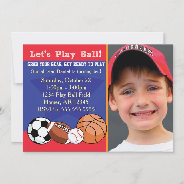 Sports Birthday Invitation (Front)