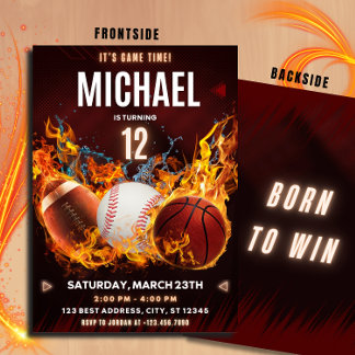 Sports Birthday Invitation, Game Invite