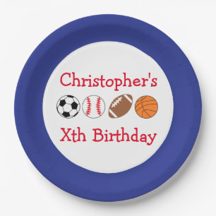 Sports Birthday Paper Plate