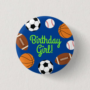Sports Birthday Party 3 Cm Round Badge