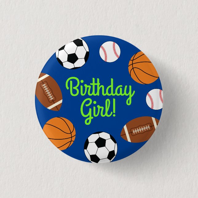 Sports Birthday Party 3 Cm Round Badge (Front)
