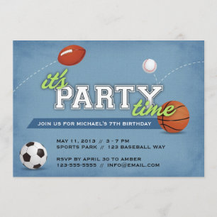 Sports Birthday Party Invitation
