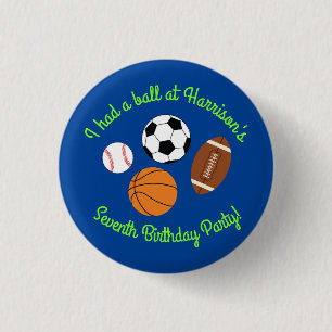 Sports Birthday Party Kids Cute 3 Cm Round Badge