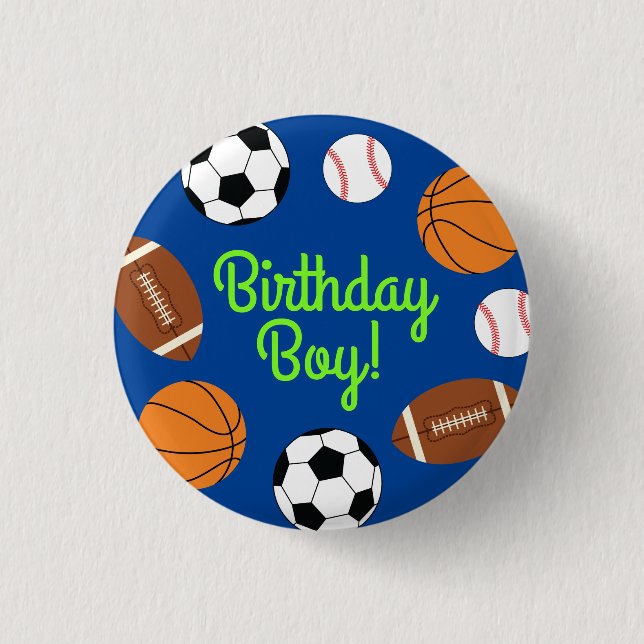 Sports Birthday Party Kids Cute 3 Cm Round Badge (Front)