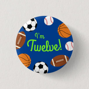 Sports Birthday Party Kids Cute 3 Cm Round Badge