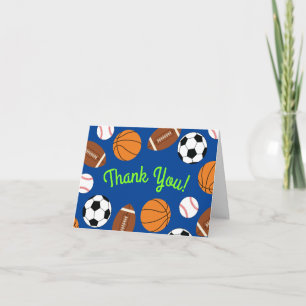 Sports Birthday Party Kids Cute Card