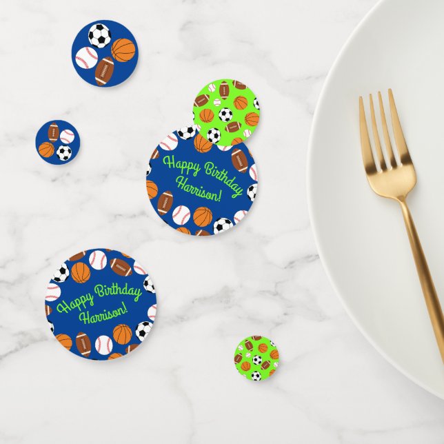 Sports Birthday Party Kids Cute Confetti (Group)