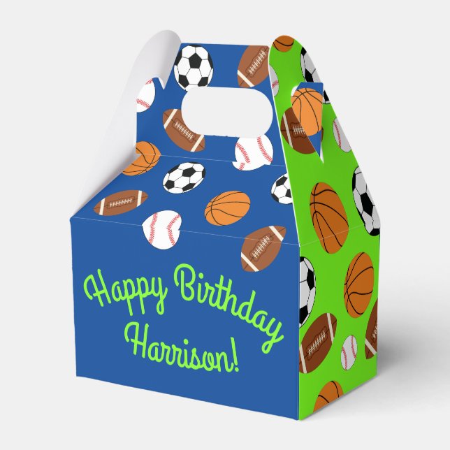 Sports Birthday Party Kids Cute Favour Box (Back Side)