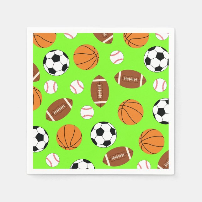 Sports Birthday Party Kids Cute Napkin (Front)