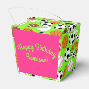 Sports Birthday Party Kids Cute Pink Girls Favour Box