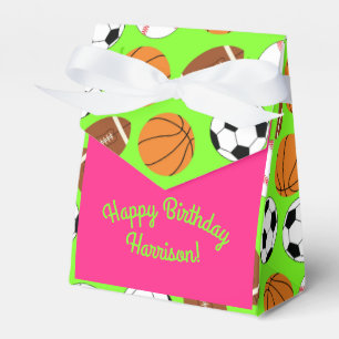 Sports Birthday Party Kids Cute Pink Girls Favour Box